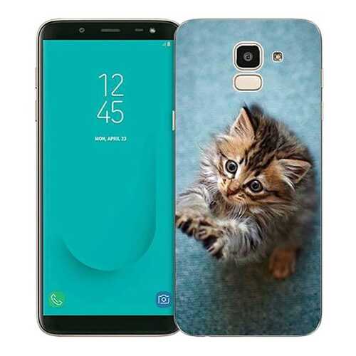Чехол RE:PA для Samsung Galaxy J6 (2018) с принтом Котёнок на голубом в МегаФон