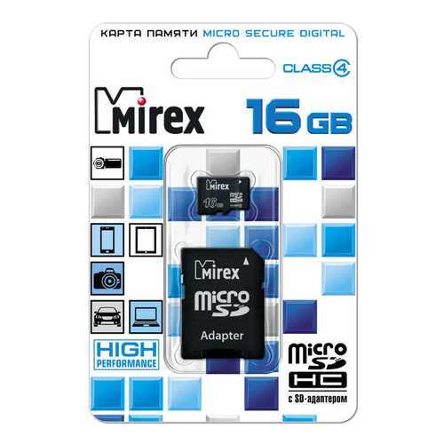 Карта памяти MIREX Micro SDHC 16GB в МегаФон